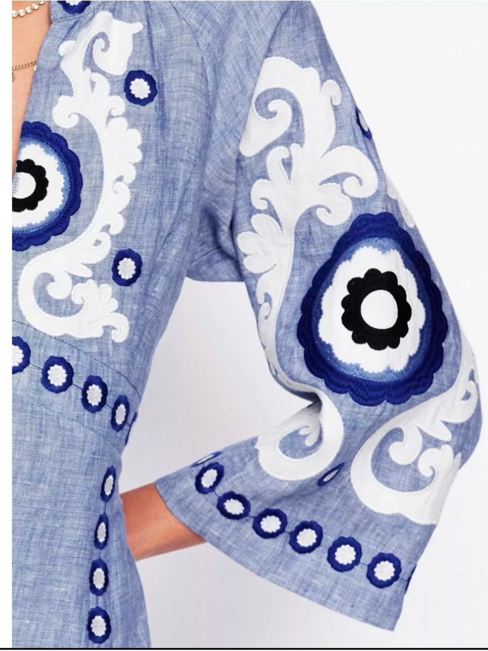 Boden Light Blue Embroidered Maxi Dress - Picture 5 of 10